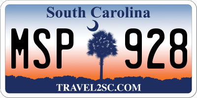 SC license plate MSP928