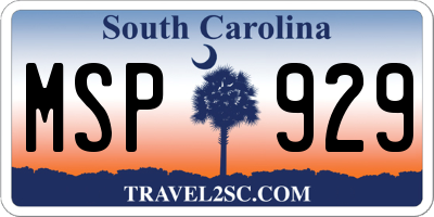 SC license plate MSP929