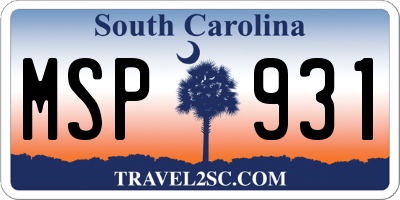 SC license plate MSP931