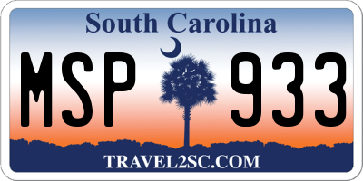 SC license plate MSP933