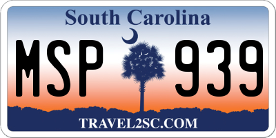 SC license plate MSP939