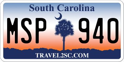 SC license plate MSP940
