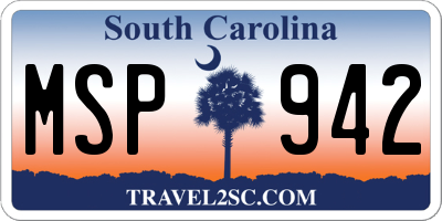 SC license plate MSP942