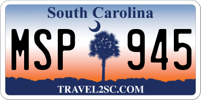 SC license plate MSP945