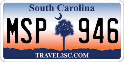 SC license plate MSP946