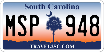 SC license plate MSP948