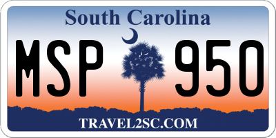 SC license plate MSP950