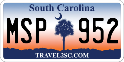 SC license plate MSP952