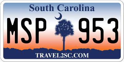 SC license plate MSP953