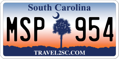 SC license plate MSP954