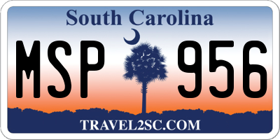 SC license plate MSP956