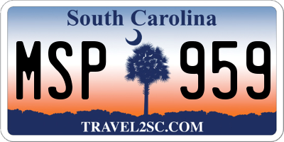 SC license plate MSP959