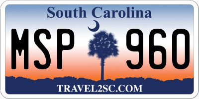 SC license plate MSP960