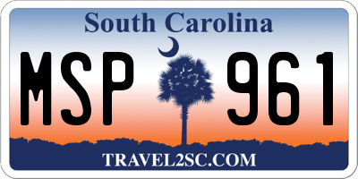 SC license plate MSP961