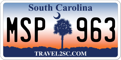 SC license plate MSP963