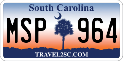 SC license plate MSP964