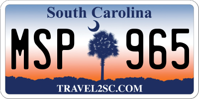 SC license plate MSP965