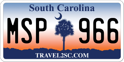 SC license plate MSP966