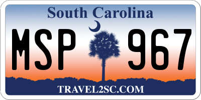 SC license plate MSP967