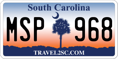 SC license plate MSP968