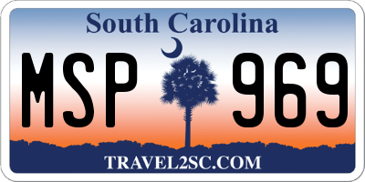 SC license plate MSP969