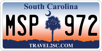 SC license plate MSP972