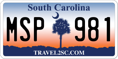 SC license plate MSP981