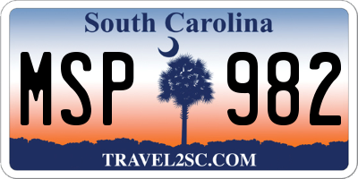 SC license plate MSP982