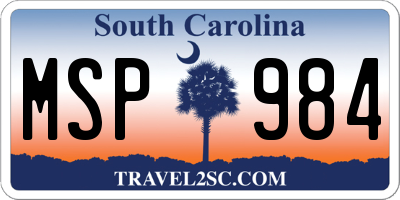 SC license plate MSP984