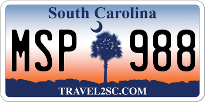 SC license plate MSP988