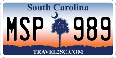 SC license plate MSP989