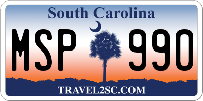 SC license plate MSP990