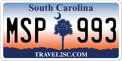 SC license plate MSP993