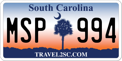 SC license plate MSP994