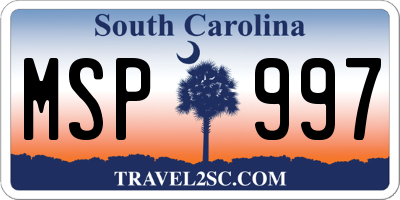 SC license plate MSP997