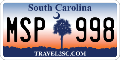 SC license plate MSP998