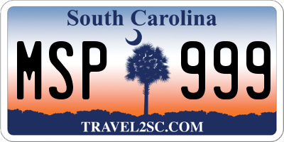 SC license plate MSP999