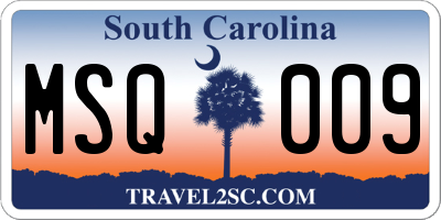 SC license plate MSQ009