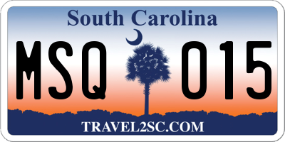 SC license plate MSQ015