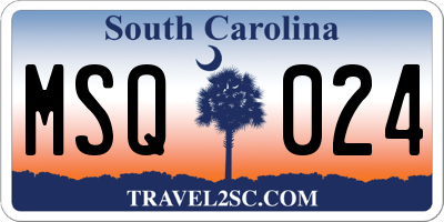 SC license plate MSQ024