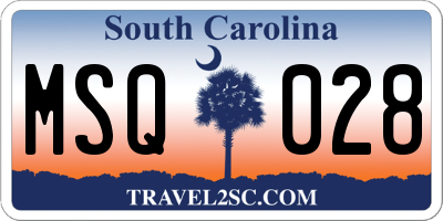 SC license plate MSQ028