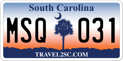 SC license plate MSQ031