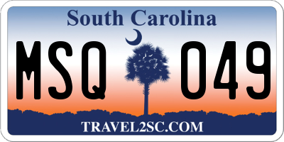 SC license plate MSQ049