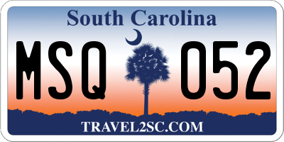 SC license plate MSQ052