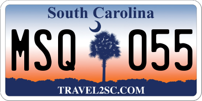 SC license plate MSQ055