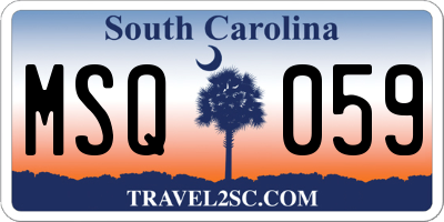 SC license plate MSQ059