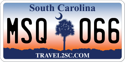 SC license plate MSQ066