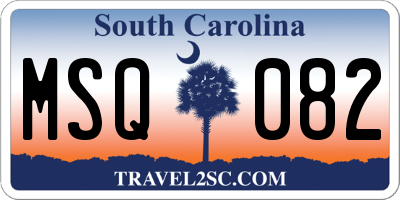 SC license plate MSQ082