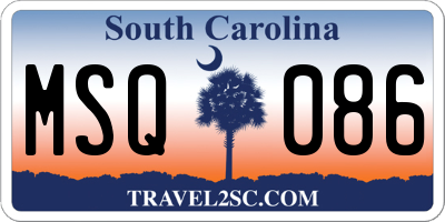 SC license plate MSQ086