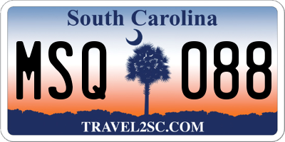 SC license plate MSQ088